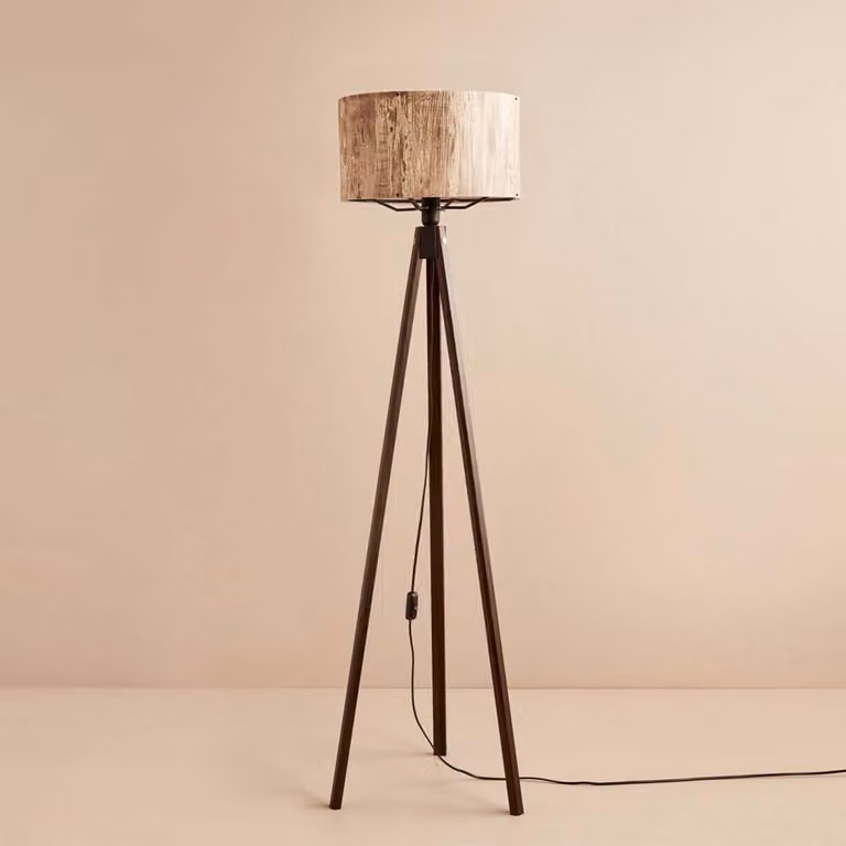 Opviq, AYD-3449, lampada da terra, beige, tessuto, 21 x 21 x 140 cm