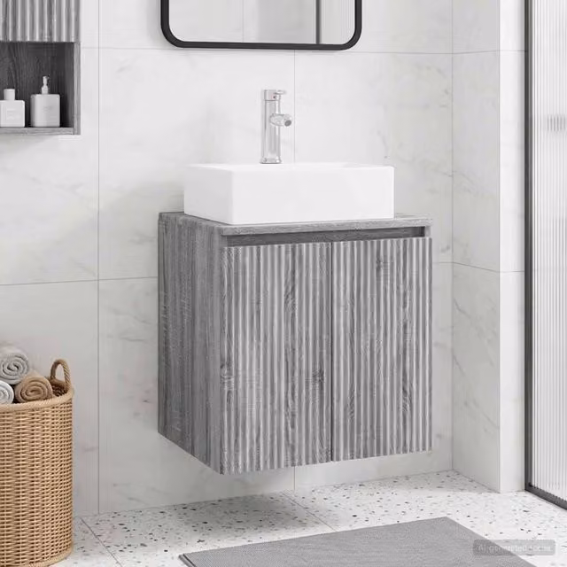 Mobile Lavabo da Parete vidaXL Sonoma Grigio L: 49,5 cm, P: 41 cm, H: 62,5 cm