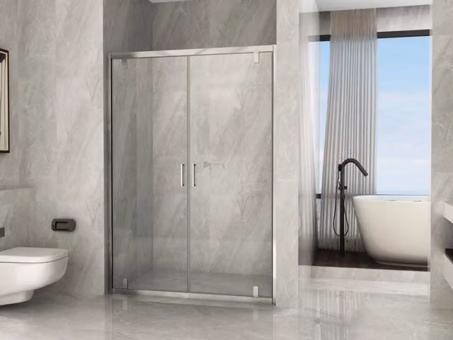 Porta doccia ingresso saloon, cristallo trasparente 6mm h190cm Doliso Poeso Trasparente 6mm,120 cm