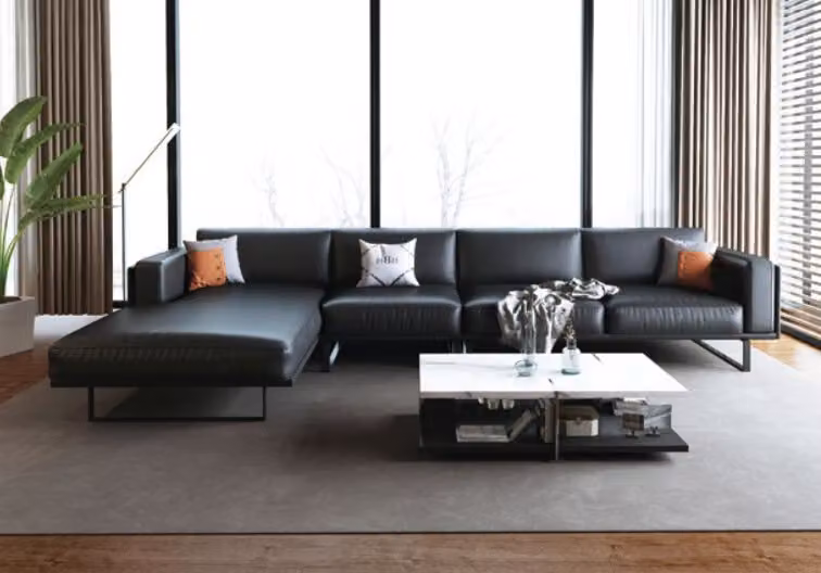 Ecksofa Polster Garnitur Wohnlandschaft L-Form Designer Sofa Couch Ecksofa