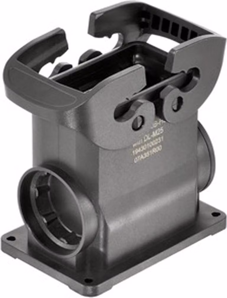 "Han ECO 10B custodia di base senza pressacavo, 1xM25 uscita cavo laterale, con 2 staffe trasversali"