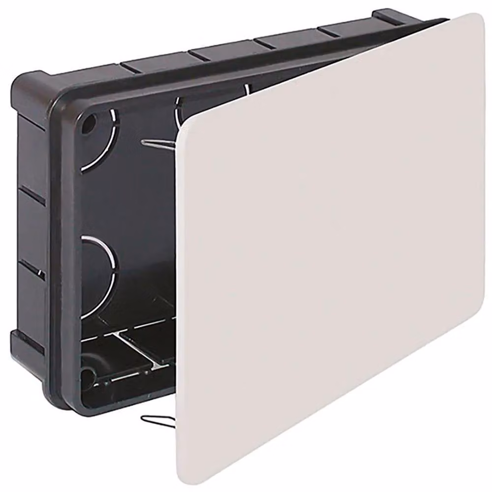 Scatola di registrazione da incasso con coperchio 160 x 100 x 45 mm.