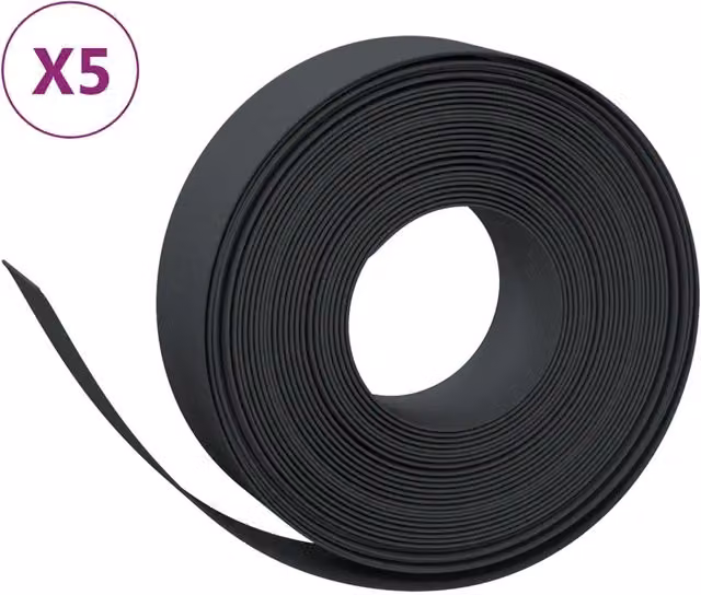 Set di 5 bordure da giardino in polietilene nere DESIGN IN, Lunghezza: 10 m, Altezza: 15 cm, CFW8741272 – 1