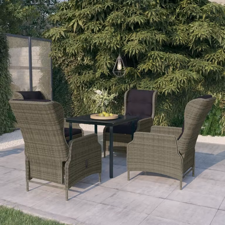 Maison Exclusive - Set da pranzo da giardino a 5 pezzi, marrone