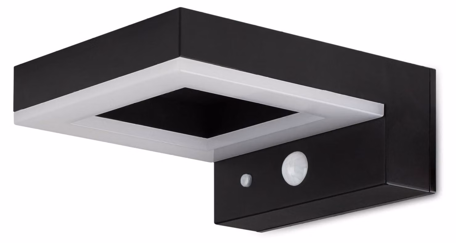 Lampada da esterno a LED solare con sensore di movimento, 600 lumen, grado di protezione IP44