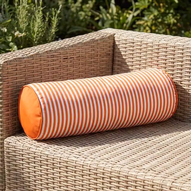 Cuscino cilindrico a righe arancioni KASANOVA idrorepellente L: 50 cm, H: 18 cm