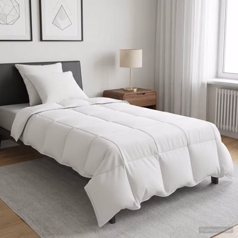Set Duvet e Cuscino da Letto 3 pz vidaXL Bianco per Inverno in Bamboo e Poliestere 140 x 220 cm