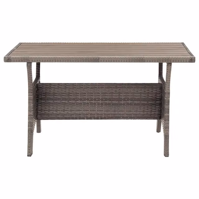 Tavolo da Giardino | Tavolino da esterno Grigio 120x70x66 cm in Polyrattan