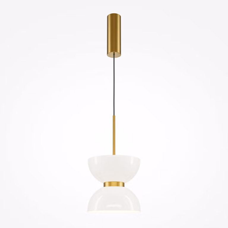 Lampada a sospensione a LED in vetro metallo 3000 K luce bianca calda 1300 lm Ø 22 cm H: max. 350 cm in oro bianco rotondo moderno