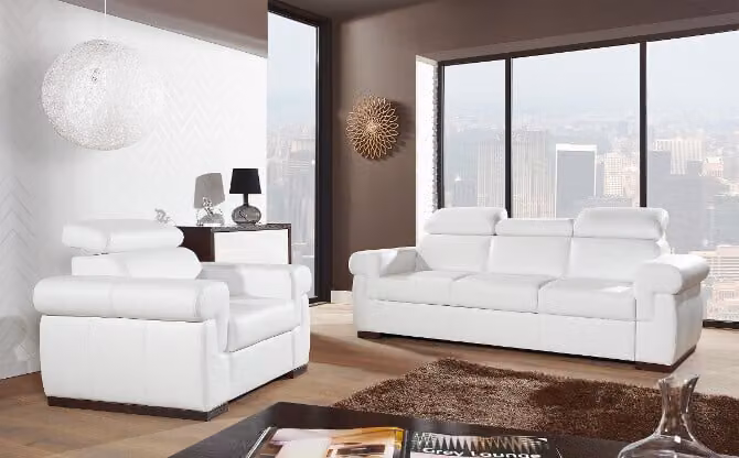 Echtleder Sofagarnitur 3+2 Sitz Modernes Sofa Couch Design Polster Garnitur Set