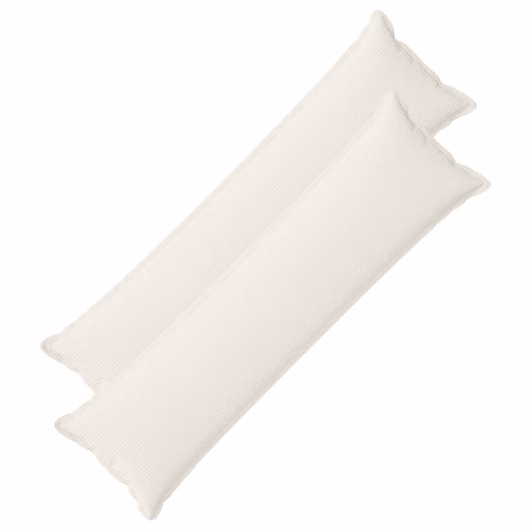 Set di 2 federe vidaXL HOUTEN in velluto a coste, colore beige, L 145 cm x P 40 cm