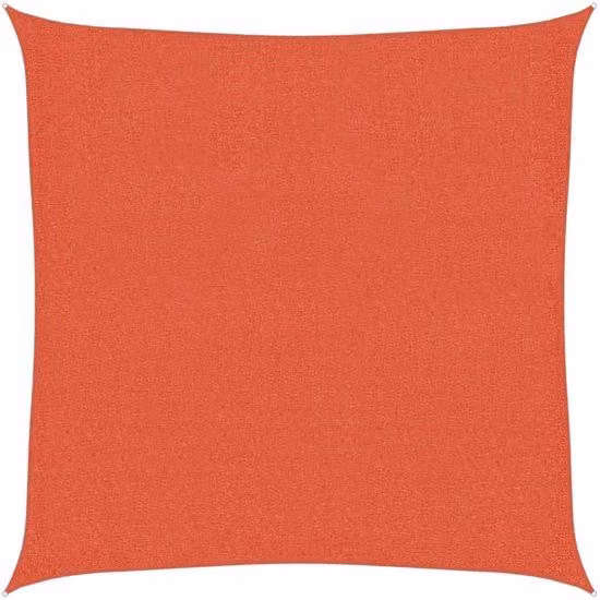 Telo ombreggiante quadrato in terracotta 3x3 m in HDPE, resistente al vento e all'acqua, protezione UV al 90%