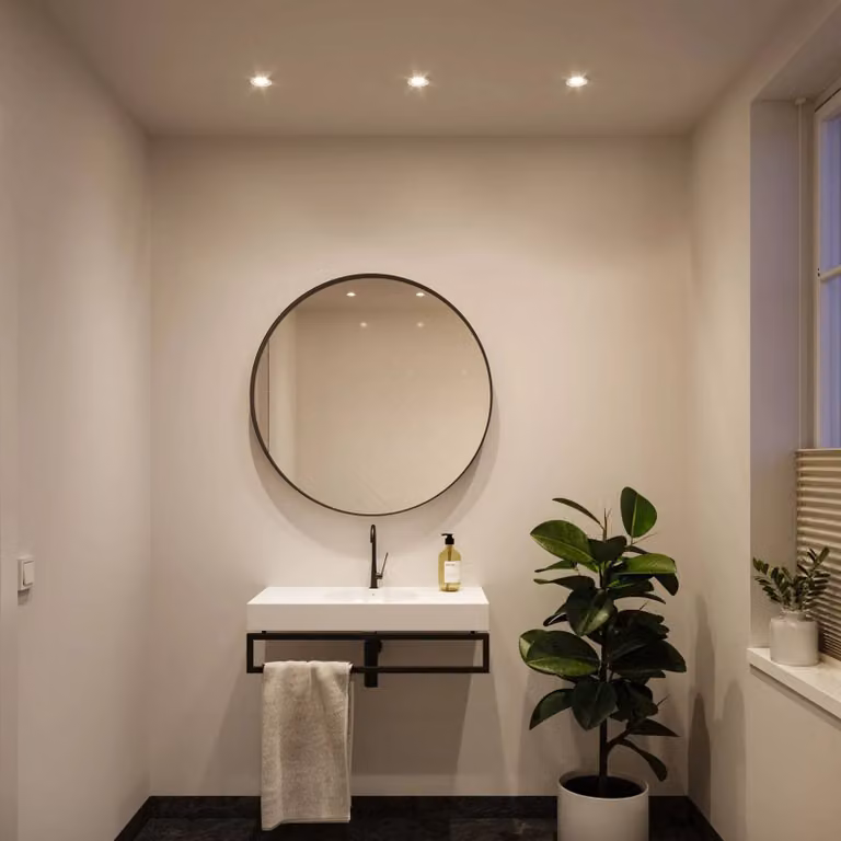 Paulmann Lampada a incasso NOVA bianca, Ø 9 cm, orientabile, 827, dimmerabile, NOVA, dimmerabile, Bianco / Opale, Bagno, Alluminio, Moderno, Plafoniera