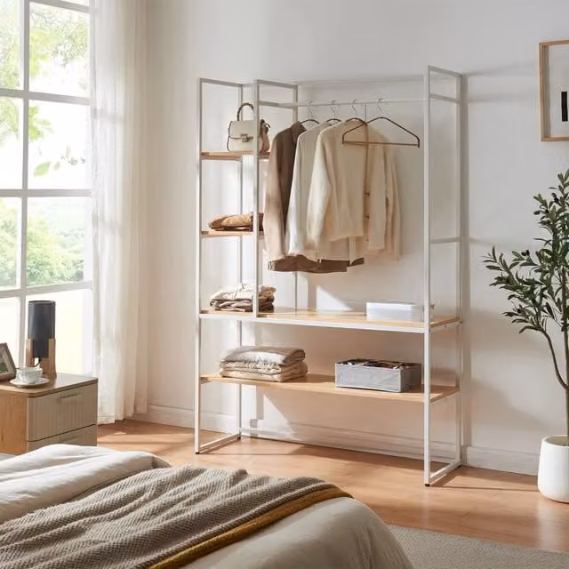 Organizzatore Guardaroba Horgau en.casa Effetto Rovere e Bianco H: 180 cm, L: 120 cm, P: 40 cm