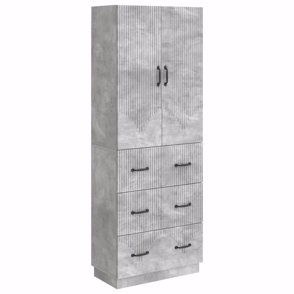Set di 2 armadi moderni vidaXL in legno ingegnerizzato grigio con ante scorrevoli e ripiani interni L: 66 cm, P: 34,5 cm, H: 87 cm – 2