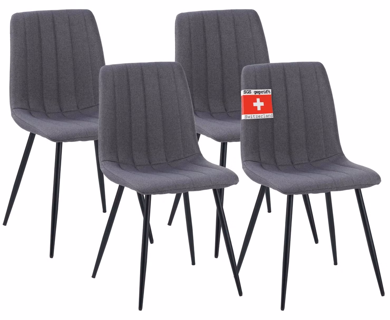 Set di 4 sedie da sala da pranzo Albatros GARDA antracite - Comoda sedia imbottita per un design moderno ed elegante al tavolo da pranzo - Sedia da cucina o da sala da pranzo, alta capacità di carico fino a 110 kg