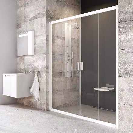 Ravak Blix - Porta doccia a quattro elementi BLDP4-130, 1270-1310 mm, bianco/vetro chiaro 0YVJ0100Z1