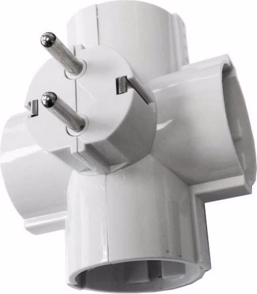 Estensione presa EDM a quattro vie 2400 W 250 V 16 A Plastica termoplastica