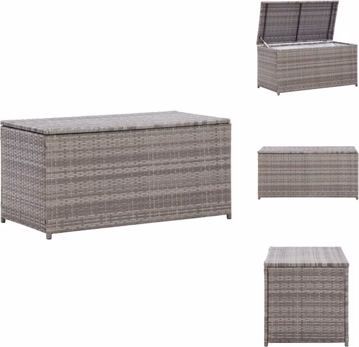 vidaXL Cassetta da giardino in polirattan 100x50x50 cm grigio - Cassette da giardino