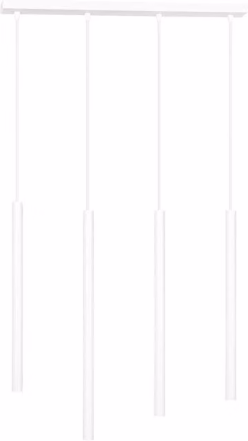 Lampadario Moderno Tsukiyomi Luceart-Classic in Acciaio Bianco con 4 Paralumi a Cilindro Sottile