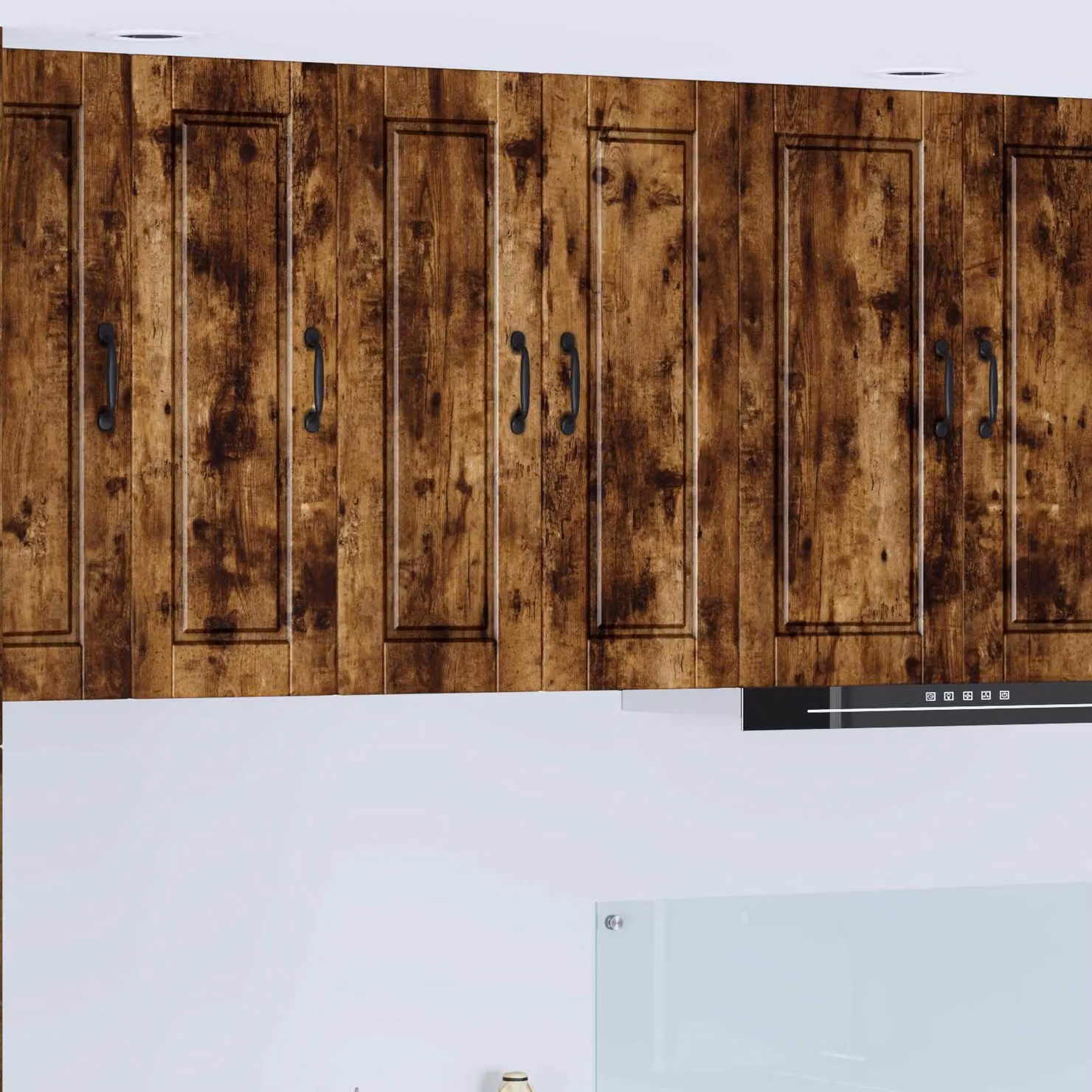 Set di 2 armadietti a muro vidaXL PORTO in legno ingegnerizzato Rovere fumé marrone per cucina moderna