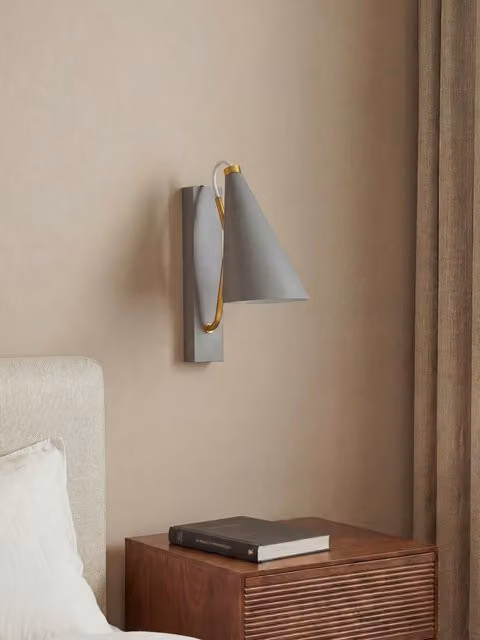 Applique da parete moderna in metallo Kenay Home, grigio e oro/ottone