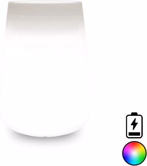 Vaso luminoso moderno Monacis in polimero con LED multicolor e batteria per interno ed esterno, Ø43 cm, H75 cm – 1