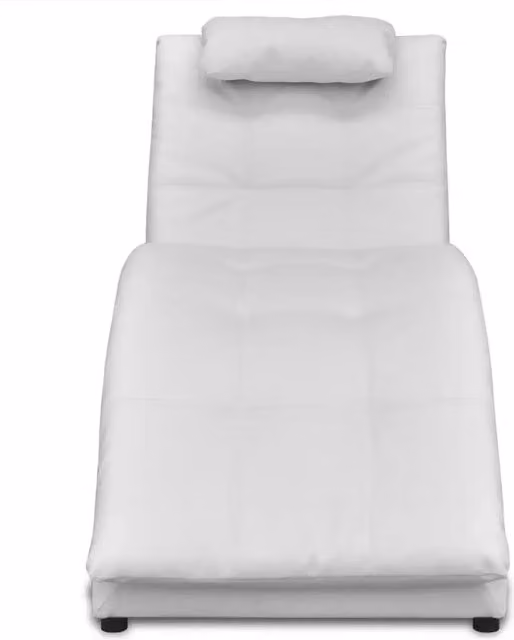 Sedia a Sdraio con Cuscino Bianca in Similpelle 242217