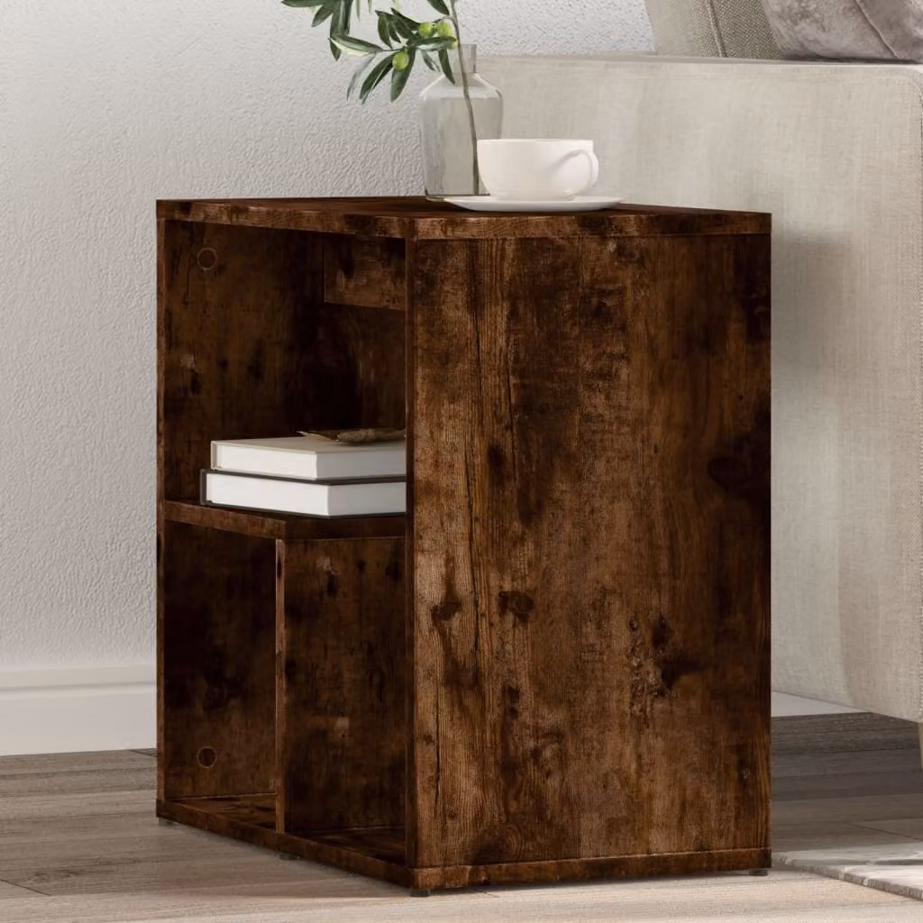Set di 2 tavolini vidaXL in legno multistrato rovere color fumo L/P/H: 50 x 30 x 50 cm