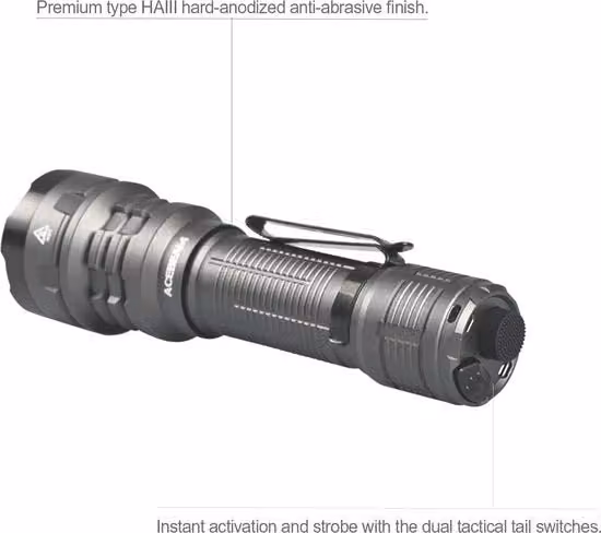 Lampada Tattica Ricaricabile 4900 Lumen con Interruttore Doppio e Funzione Stroboscopica - Ideale per Emergenze