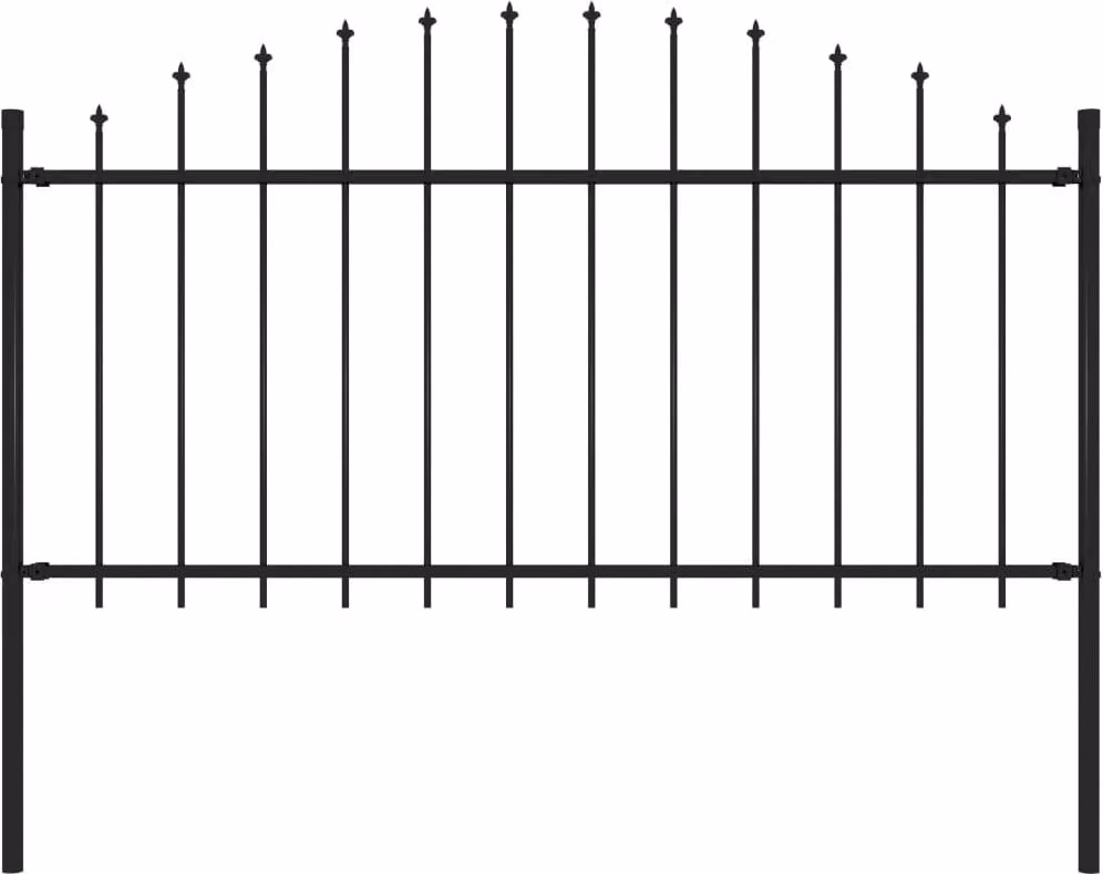 Recinzione da Giardino Woerden con Punta a Lancia in Acciaio 170x150 cm Nero