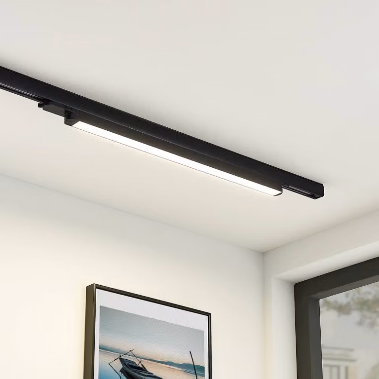 Arcchio LED a binario, nero, 69 cm, 4.000 K Harlow, Nero, Studio / Ufficio, Alluminio, Moderno