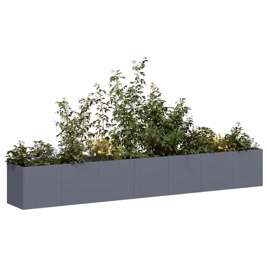 Fioriera a cassetta in acciaio laminato a freddo colore antracite L: 280 cm, P: 40 cm, H: 40 cm – 2