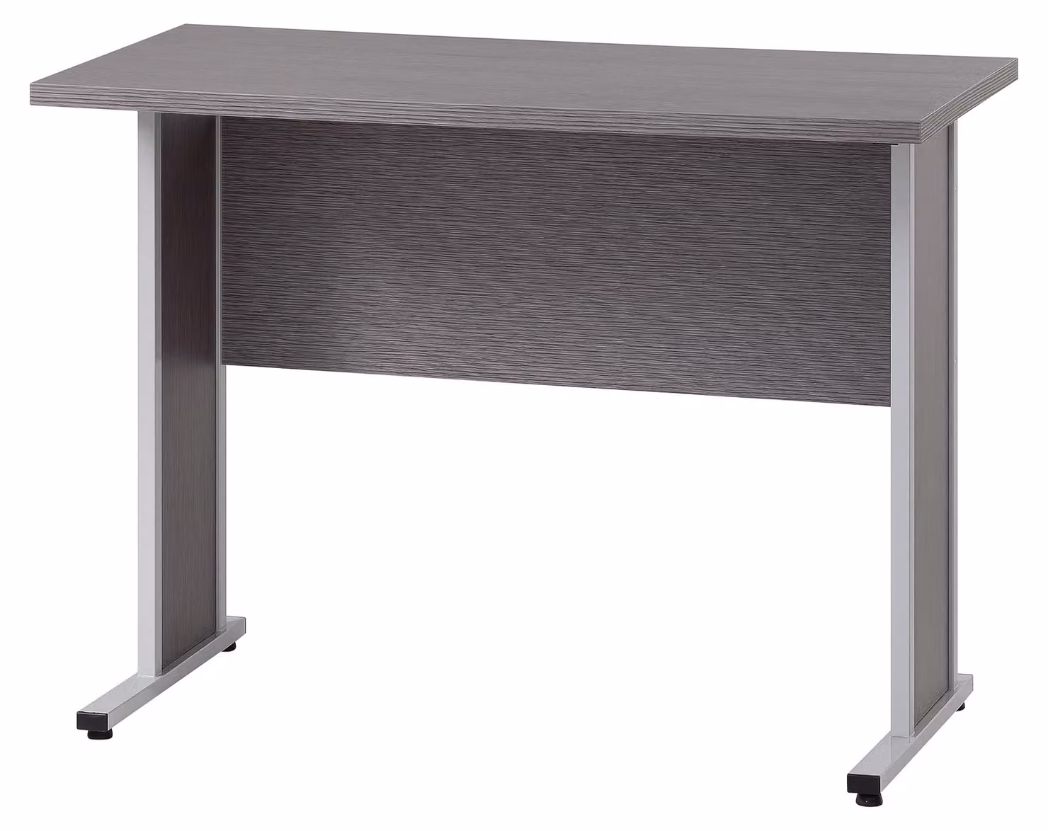 Scrivania Manni, colore grigio essenza, dimensioni 90x65x72,2 cm, con struttura in metallo