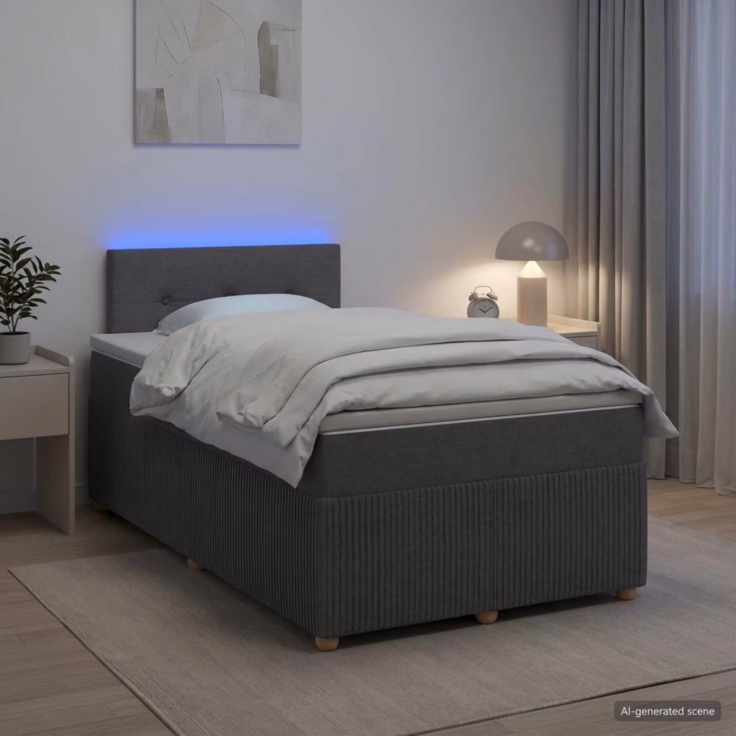 Maison Exclusive - Letto boxspring con materasso grigio scuro 120 x 190 cm tessuto