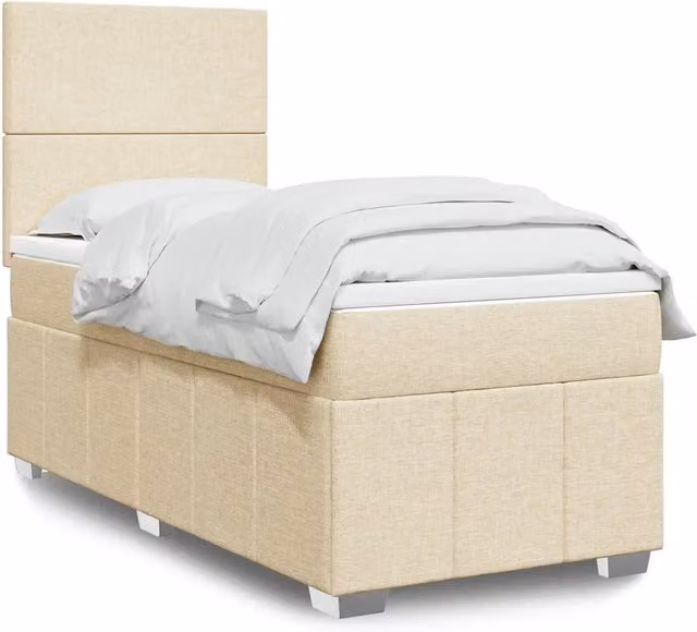Giroletto a Molle con Materasso Crema 90x200 cm inTessuto 3293849