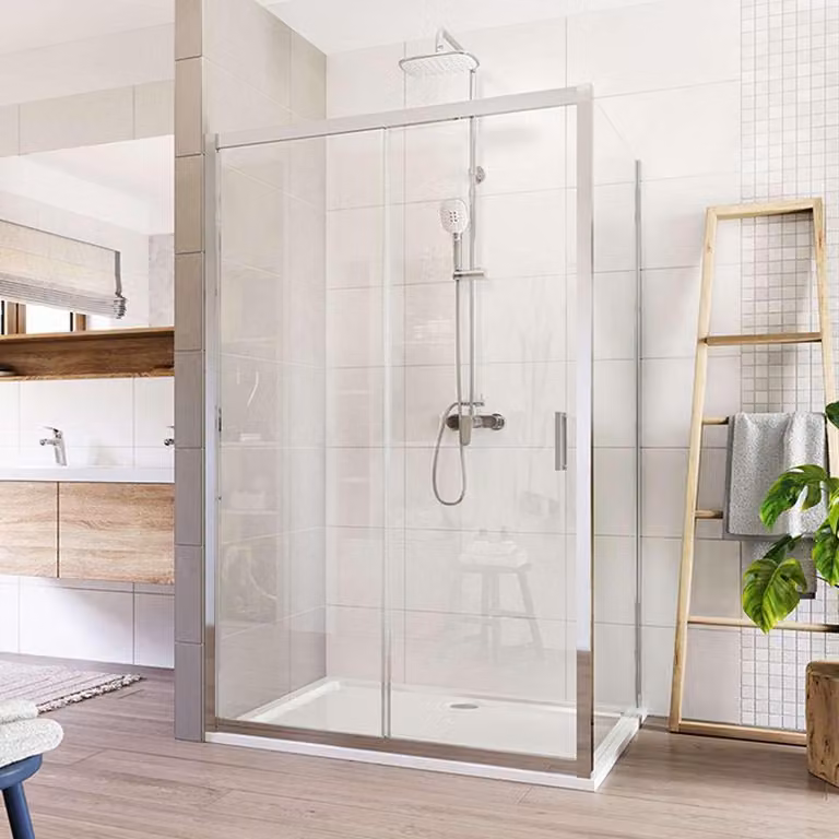 Mereo Cabina doccia, Lima, rettangolo, a scomparsa, 120x100 cm, cromo ALU, vetro Clear - CK85443K