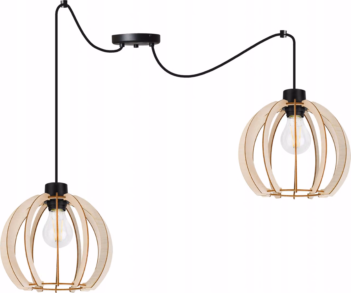 Moderna Lampada A Sospensione A Led In Legno