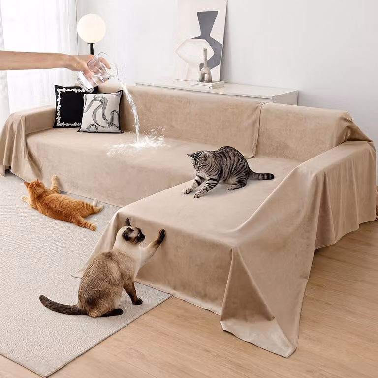 Copertura per divano a forma di L, impermeabile e resistente ai graffi, composta da 2 pezzi, dimensioni 180x280 cm + 180x300 cm, adatta per divani ad angolo