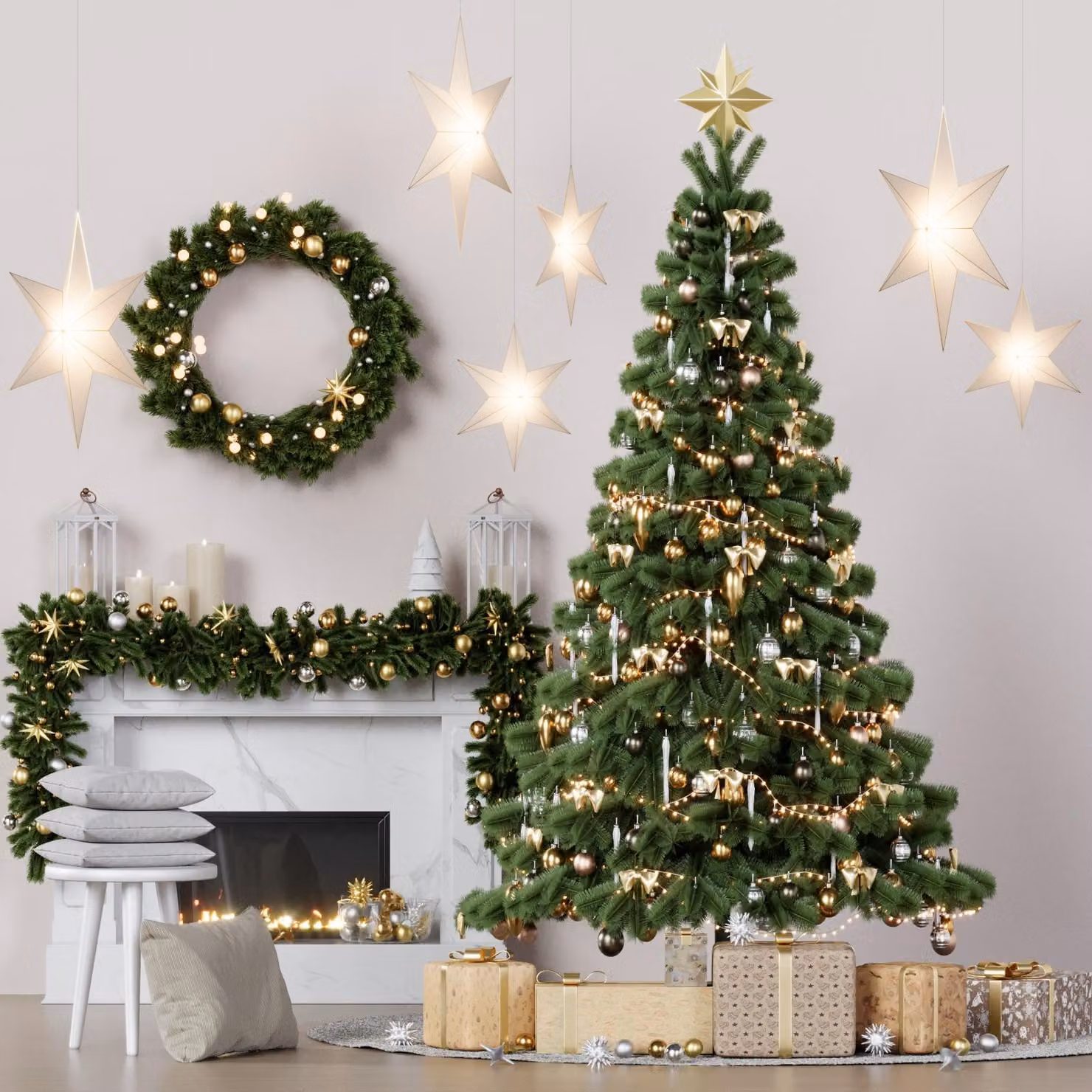 Albero di Natale artificiale NK10 abete con supporto 150 cm Albero di Natale abete 6073