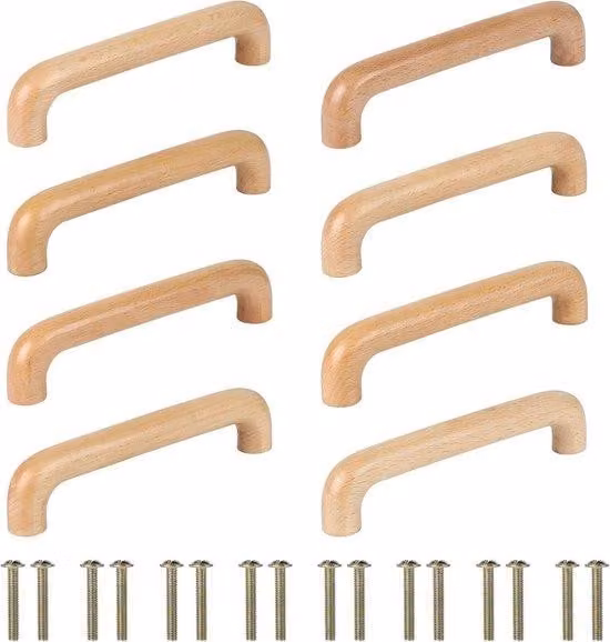 Maniglie moderne per mobili in legno - 8 pezzi maniglie per cassetti da 128 mm - maniglie per mobili da cucina con viti - maniglie curve per cassetti - mobili da cucina