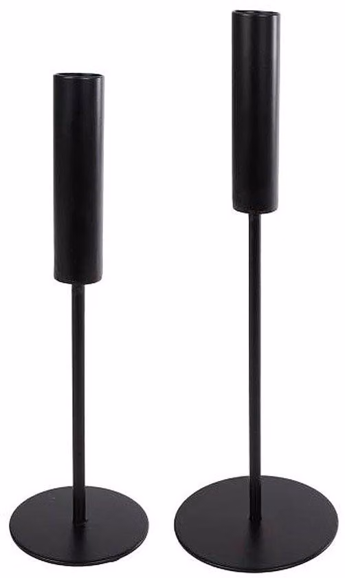 Set di lampade da tavolo in metallo composto da 2 pezzi, da 25 cm e 30 cm, rotonde, nere, dal design moderno