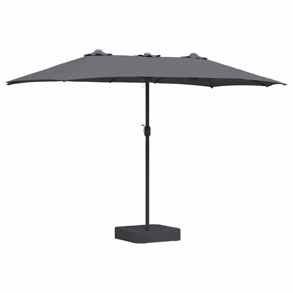 Ombrellone da giardino e spiaggia Design In colore Antracite con struttura in acciaio e copertura in poliestere L: 385 cm, P: 209 cm, H: 244 cm – 2