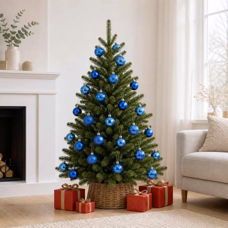 vidaXL Set di Palline di Natale 100 pz Blu 4 cm Polistirolo
