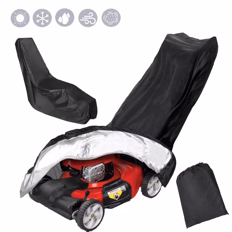 Copertura per tosaerba - 193x112x64 cm - Tessuto Oxford 210D - Resistente ai raggi UV e alle intemperie - Con coulisse e borsa per il trasporto - Copertura protettiva per tosaerba