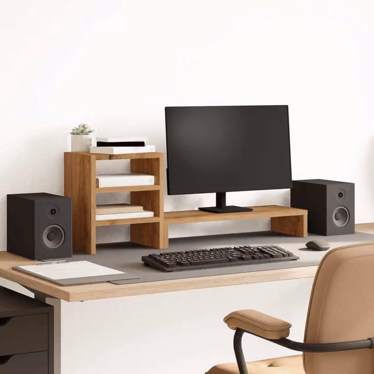 Maison Exclusive - Supporto per monitor con organizer da scrivania in rovere artigianale