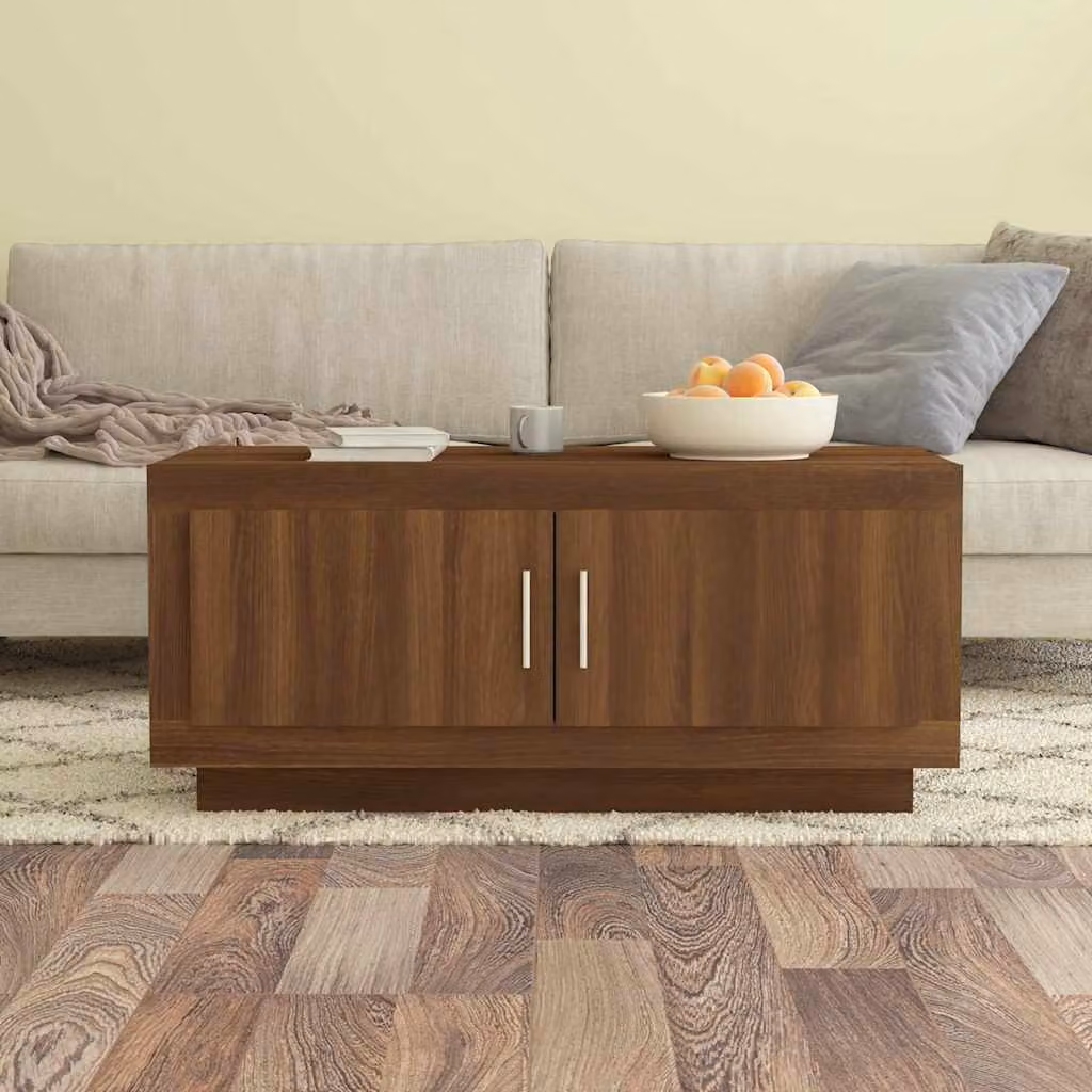 vidaXL Tavolino da salotto moderno in legno color rovere marrone L 102 cm x P 50 cm x H 45 cm