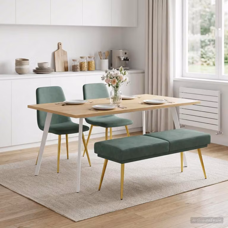 Panchina a doppio strato vidaXL in velluto Verde Mare L: 120 cm, P: 45 cm, H: 46 cm