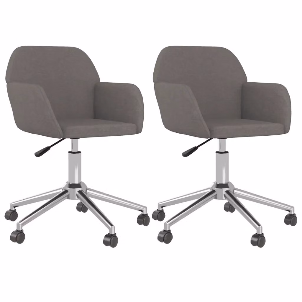 Set di 2 sedie da pranzo girevoli vidaXL in tessuto grigio con design moderno – 2