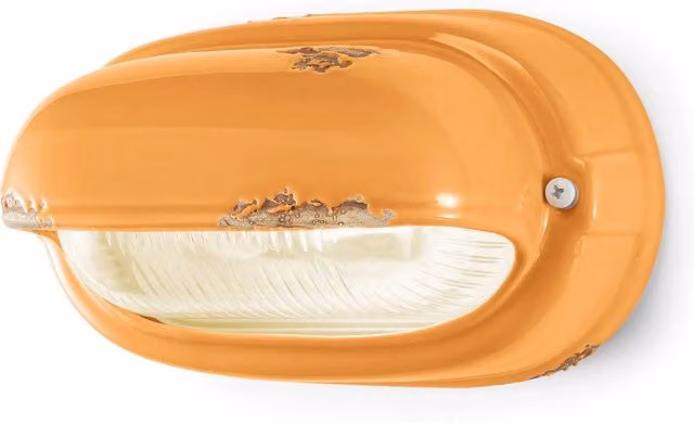 Applique Vintage Orizzontale Ceramica Gialla 1 Luce E27